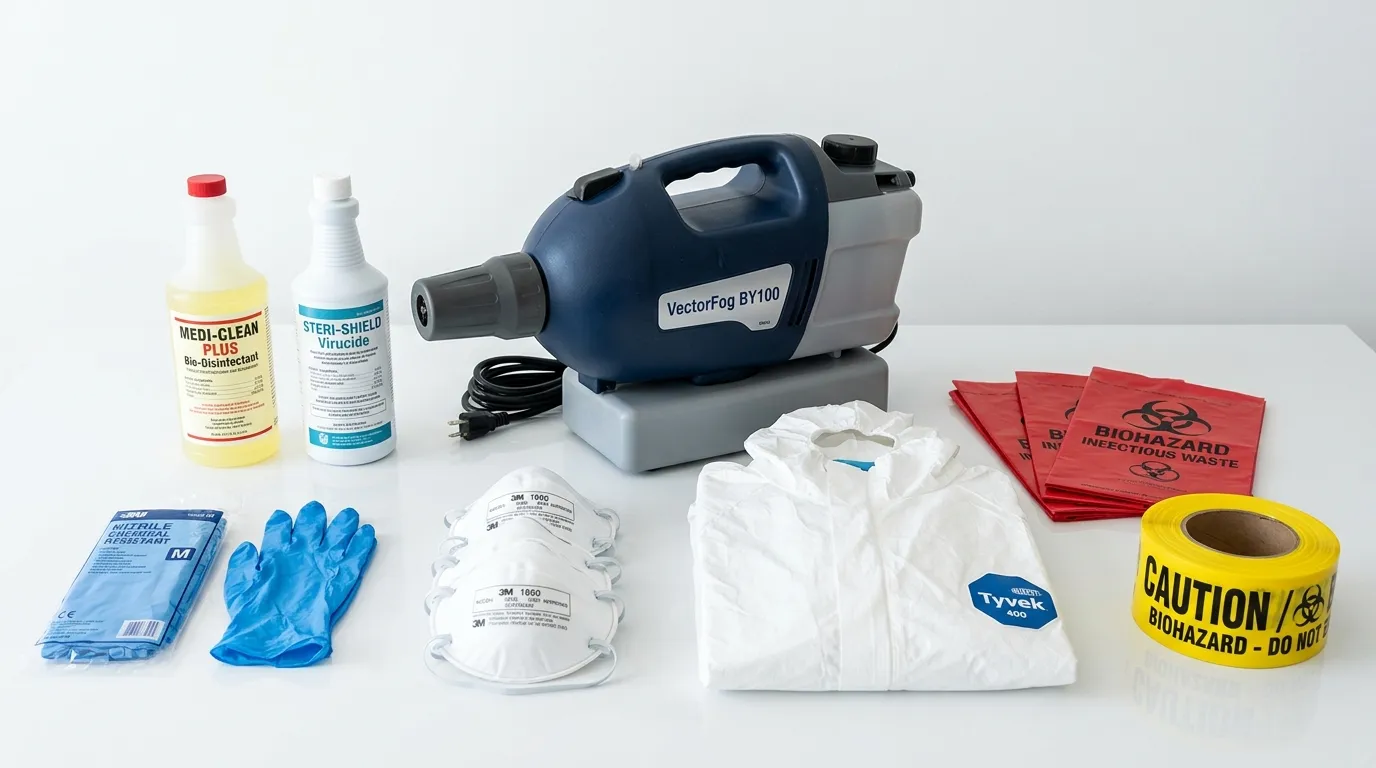 Professional biohazard remediation crew working in Ashland